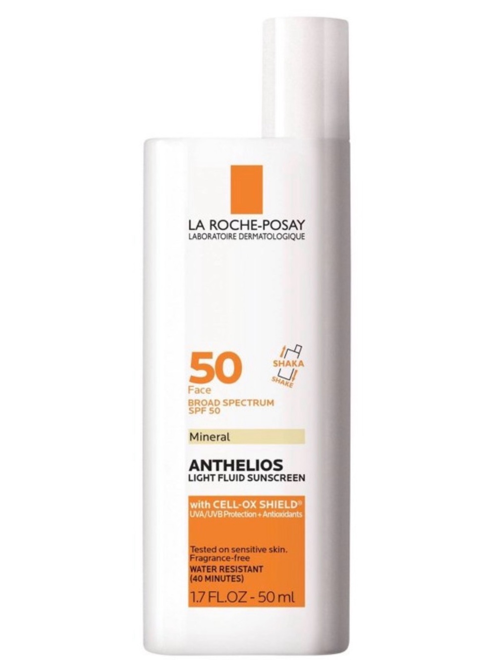 La Roche-Posay Anthelious Mineral Light Fluid Sunscreen SPF 50 - White/Orange